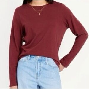 Old Navy Women's Burgundy Long Sleeve Tee Size Medium